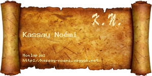 Kassay Noémi névjegykártya